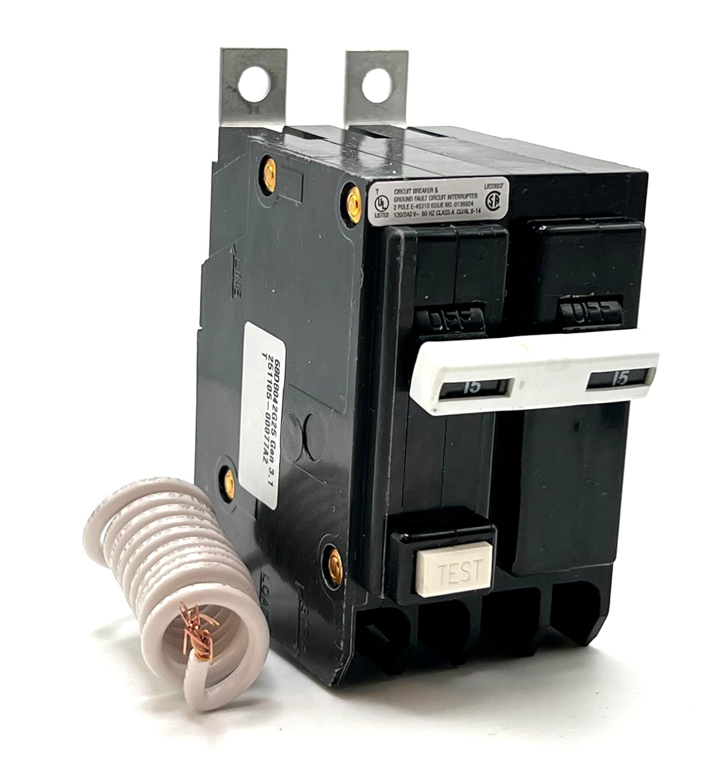 Eaton QBHGFT2015 2-Pole 15A 120/240V 22kA Bolt-on Ground Fault Circuit Breaker
