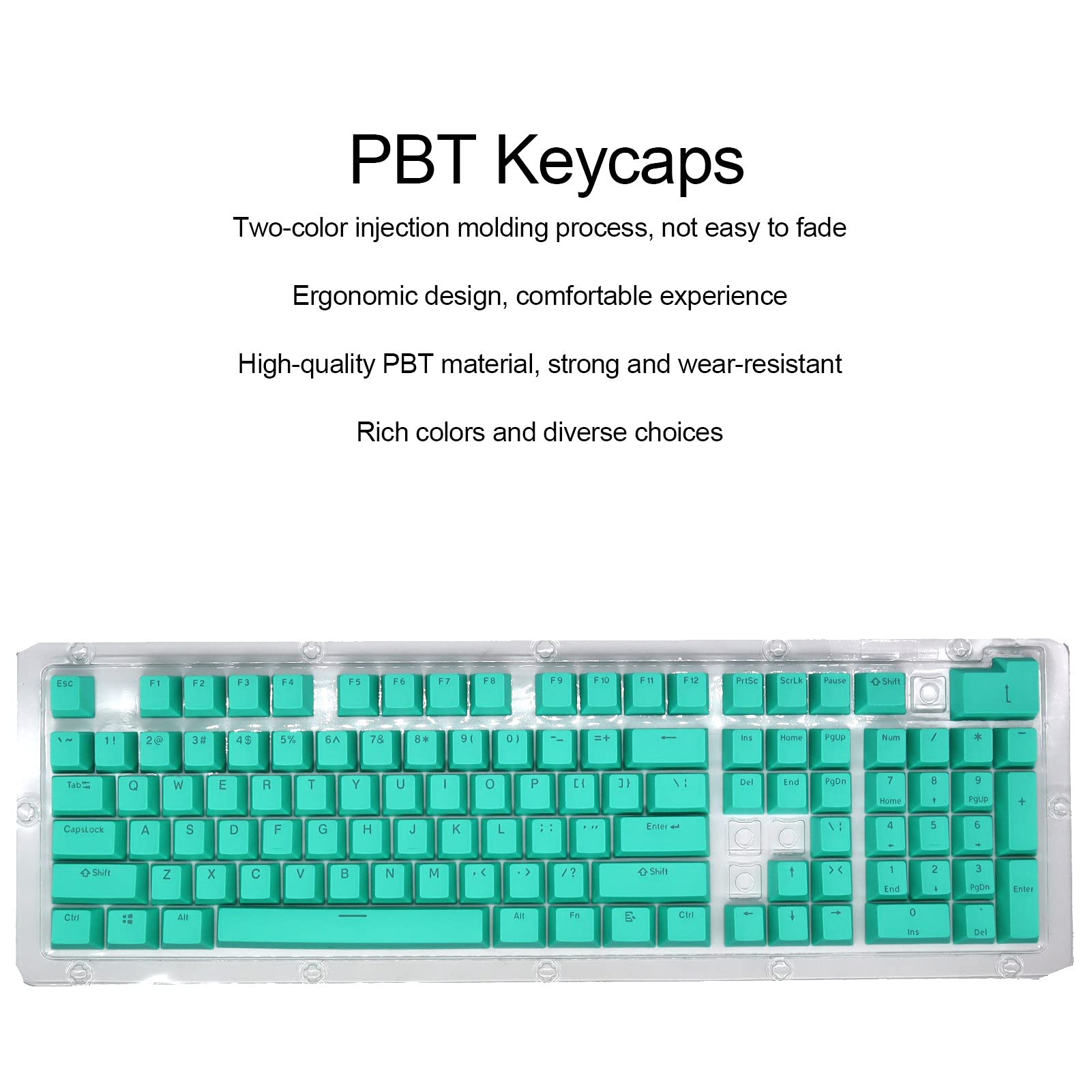 Keycaps PBT 108 Touches - Clavier Mécanique, Double Injection, Résistant à L'usure, 13 Couleurs Au Choix - 9