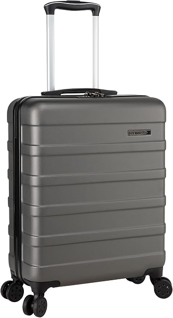 Cabin Max Anode Carry On Hand Luggage Suitcase - Lightweight, Hard Shell, 4 Wheels, Smart USB Port, 3 Digit Lock (Graphite, 55 x 40 x 20 cm)
