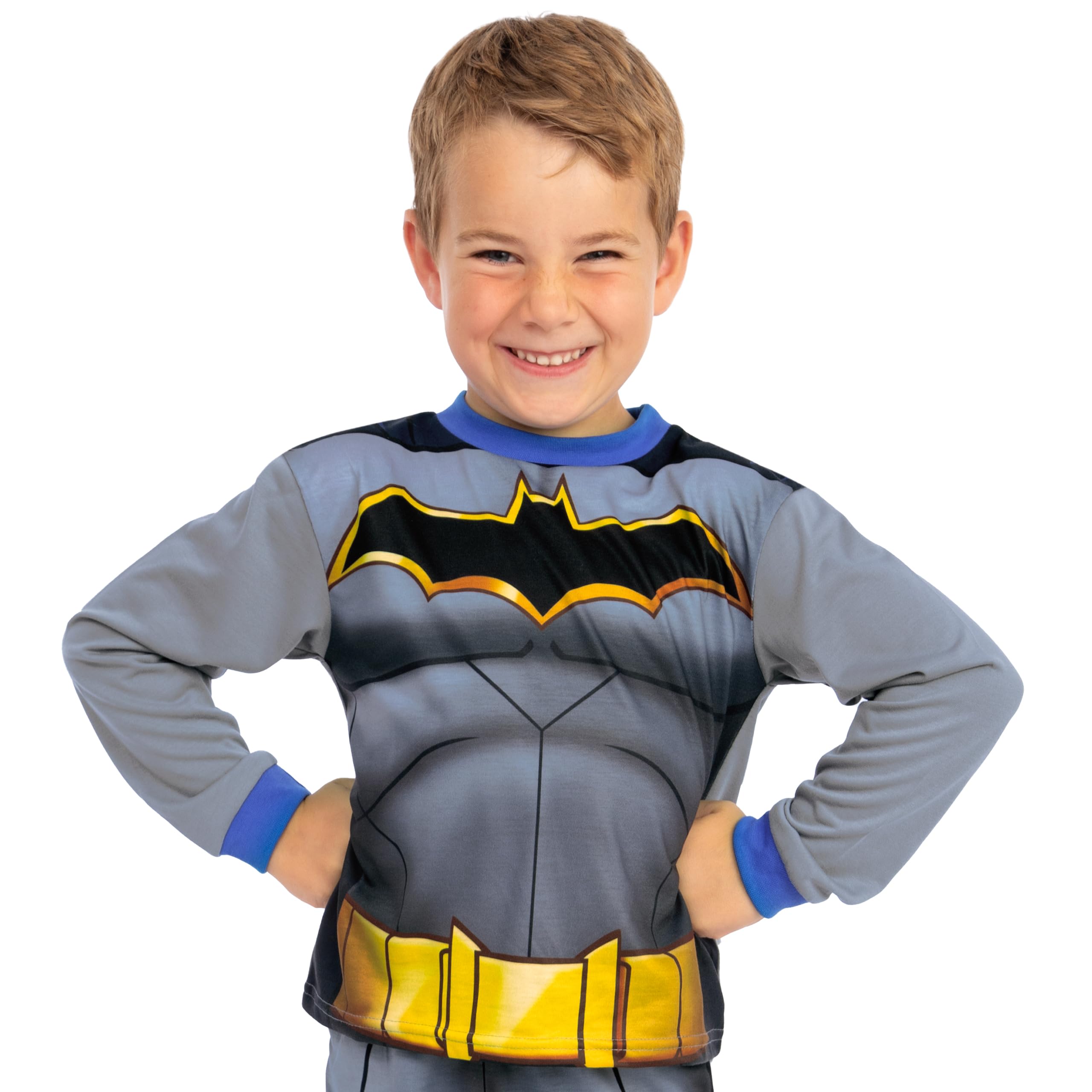 DC Comics Pigiama Batman, Pigiama Bambino Supereroi, Pjs Bambini Flash, Set Bambino Manica Lunga