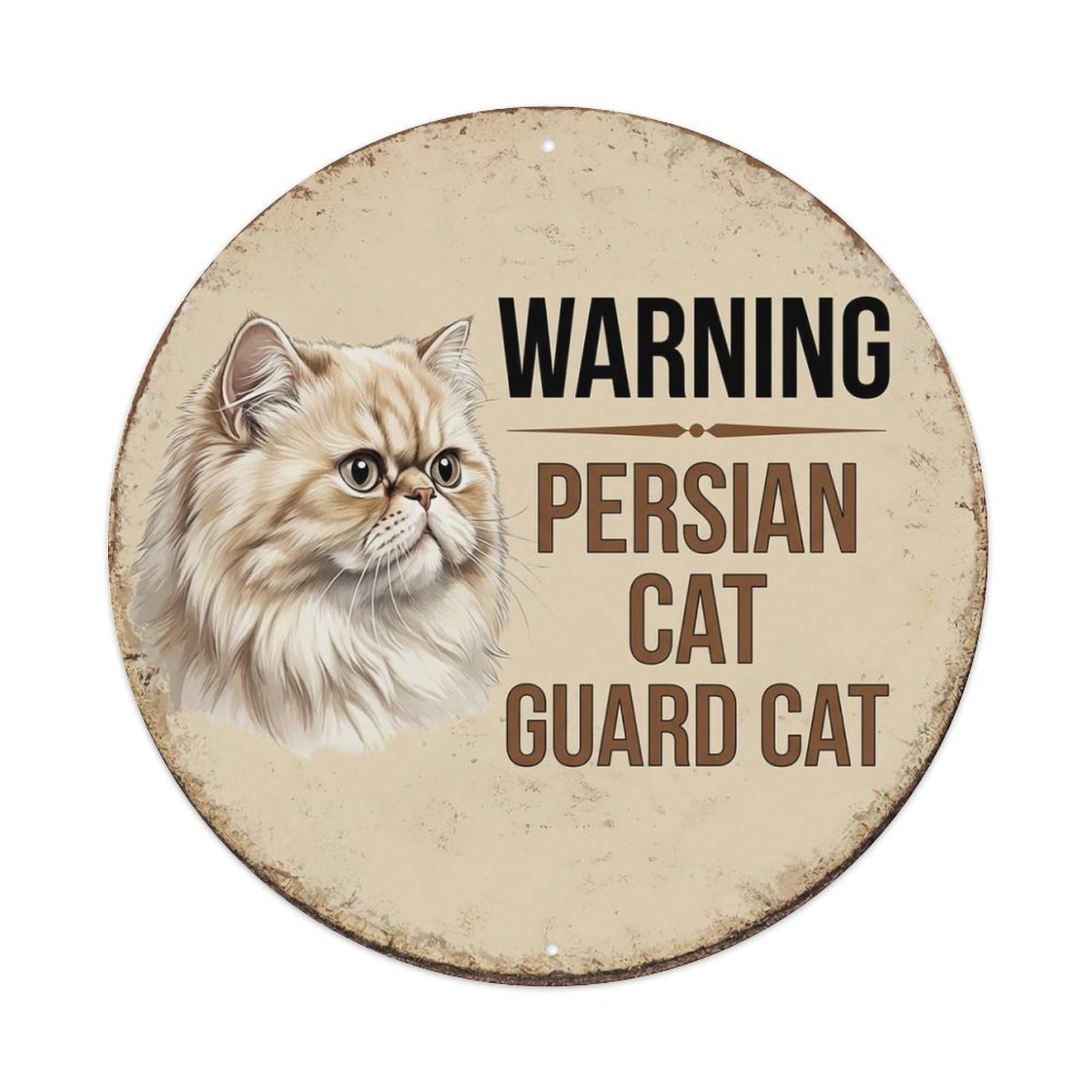 Tgrcjimh Style Metal Tin Sign Vintage Warning Persian Cat