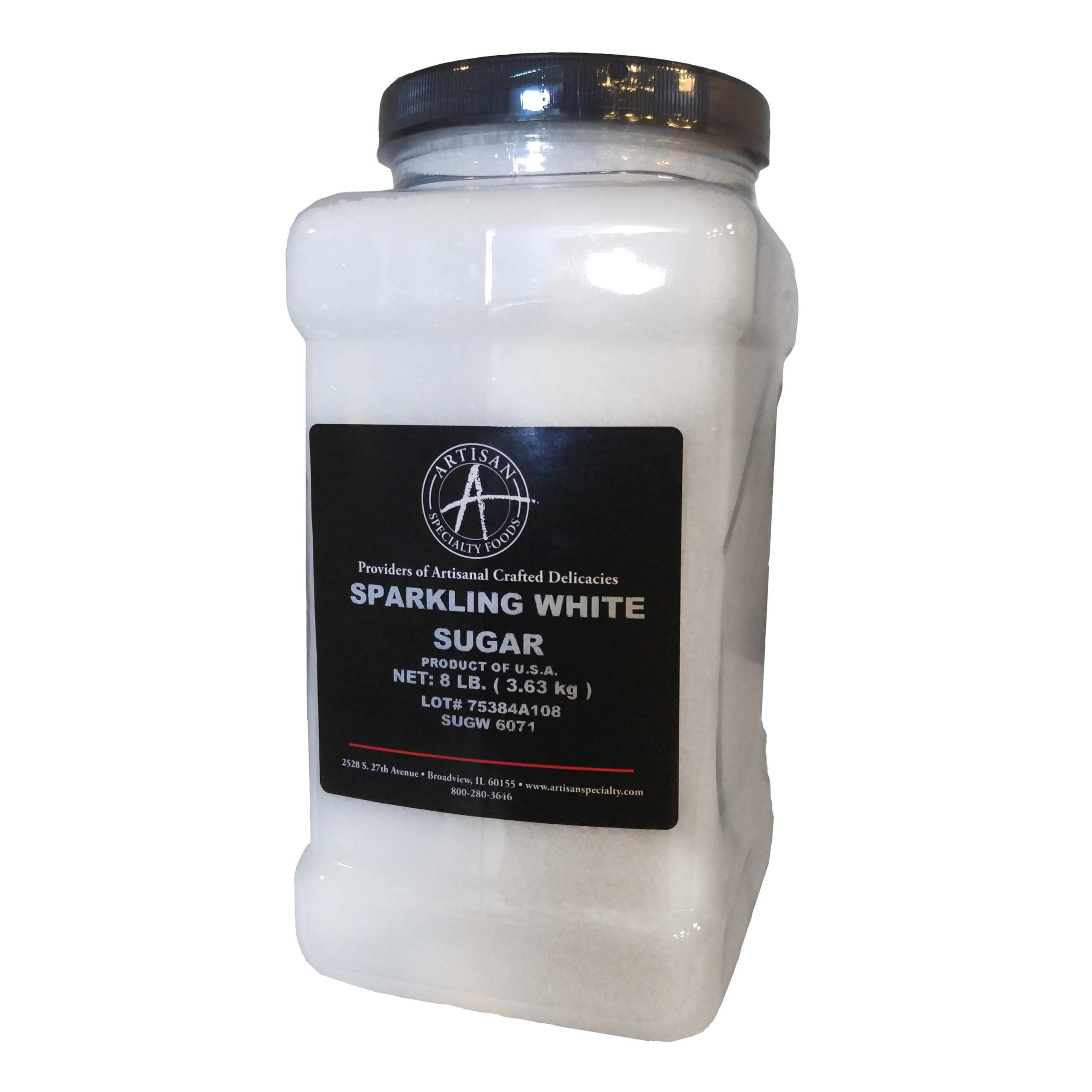 Artisan Specialty Sparkling White Sanding Sugar - 8 Lb - Decorative, Heat Resistant, Large Grain Sugar for Professional Baking and Decorating