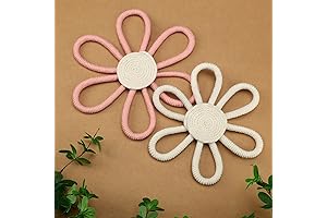 Pink and White Flower Wall Hanging Set (Set of 2)