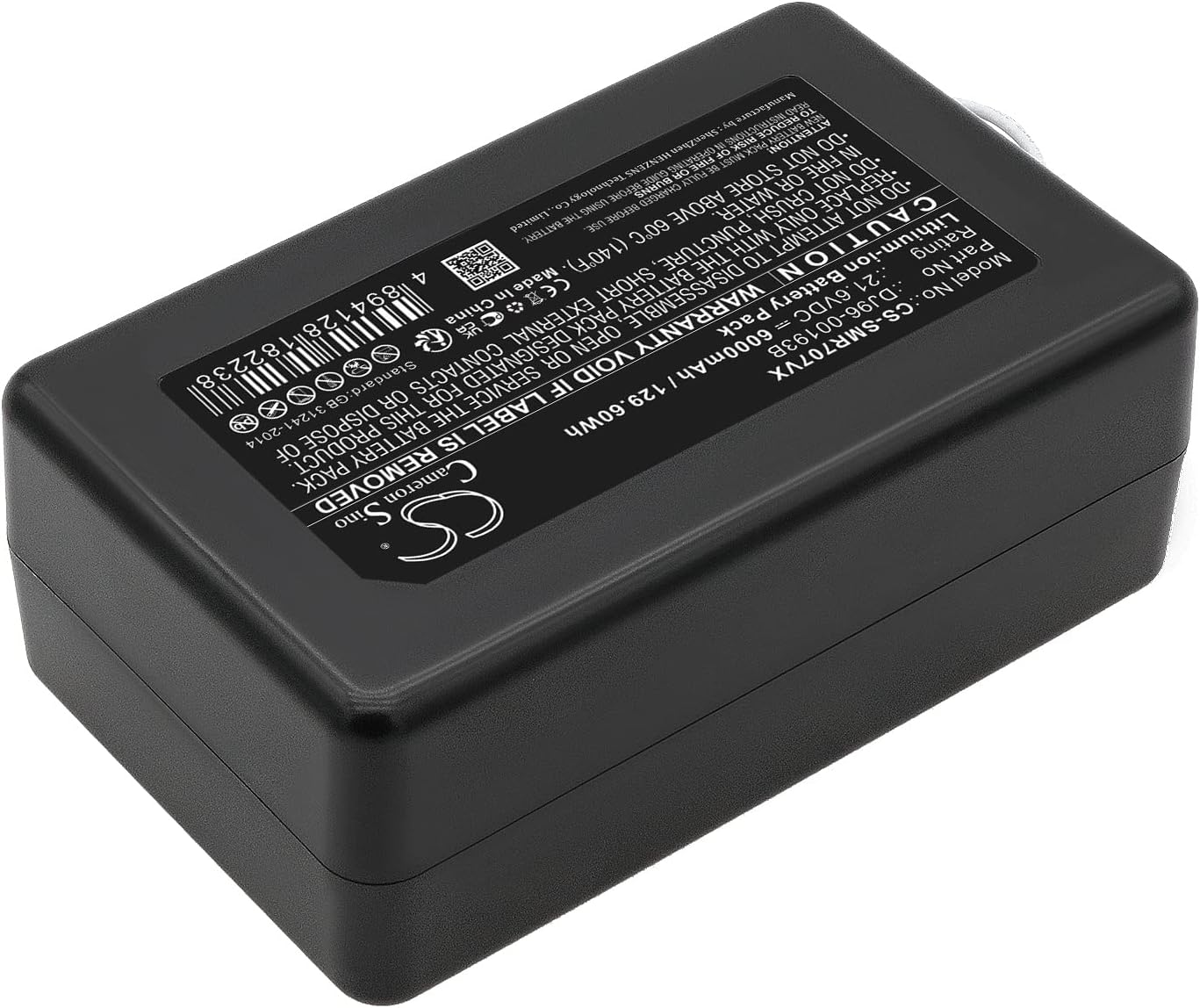 Cameron Sino 6000mAh Replacement Battery for Samsung PowerBot R7065, R7070, R7090, VR7000, VR1AM7010UW/AA, VR1AM7040WG/AA, SR20J9259U, SU20J9259U, DJ96-00193B, DJ96-00193F, VCA-RBT72, DJ68-00741V-00