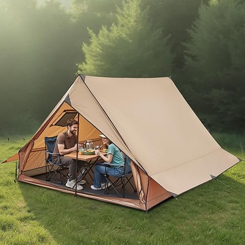 Miniatura 8 de VEVOR Tienda de campaña caliente Tipi con gato de estufa, tiendas de campaña portátiles de invierno con falda de nieve, fácil instalación, tiendas