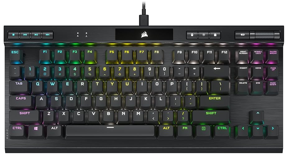 Teclado de Juego Corsair K70 RGB TKL Champion Series CH-911901A - Interruptores OPX (Renovado)