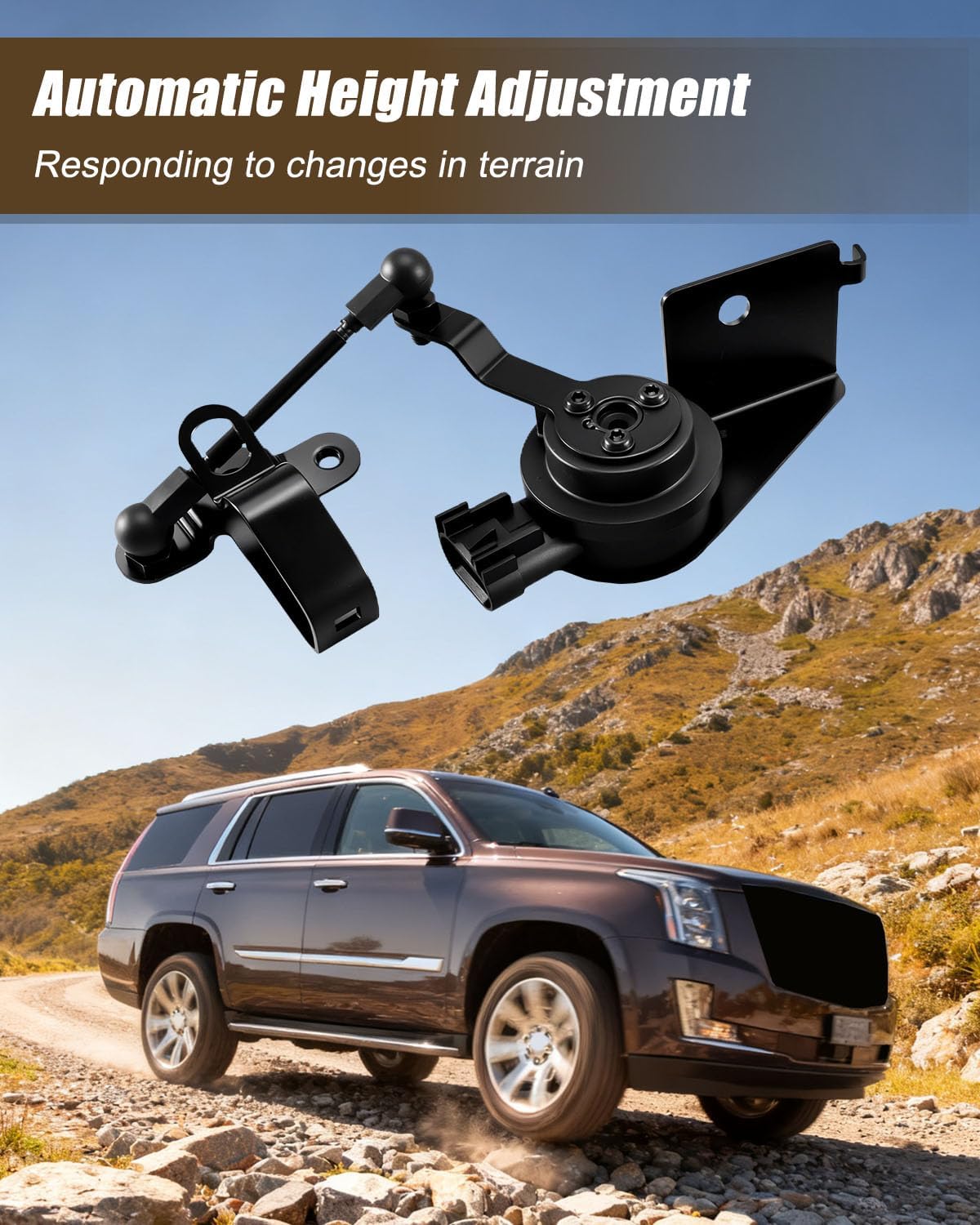 Ride Height Level Sensor Fit for Cadillac Escalade ESV Chevy Suburban Tahoe GMC Yukon XL Replace 23152100 23152101 V51720240 V51720241