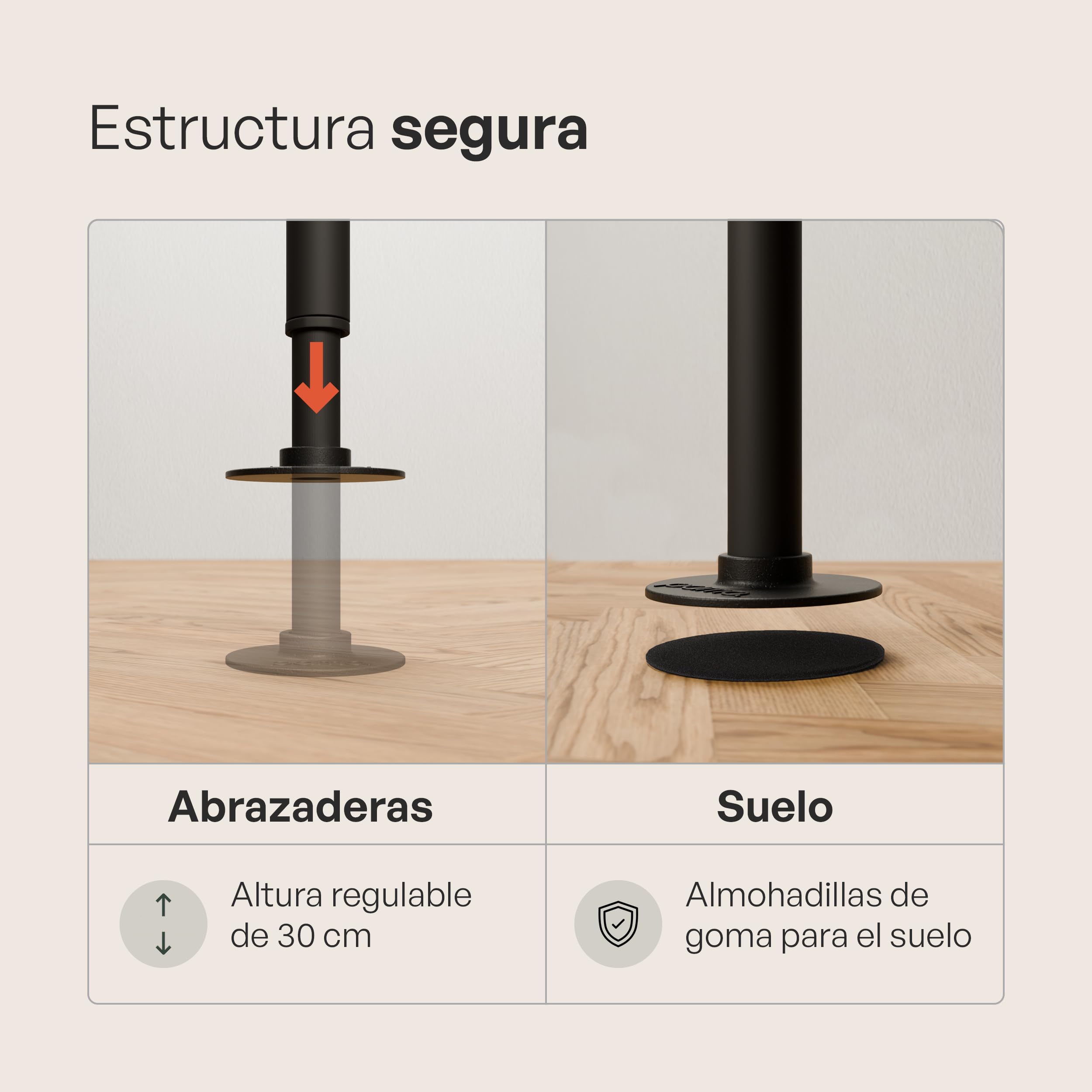pamo Percheros Pared 201 cm – 240 kg I Armario Abierto Metal Negro I Perchero Burro Ropa Industrial I 222 cm × 32 cm I negro I Acero con Recubrimiento en Polvo MatteGuard