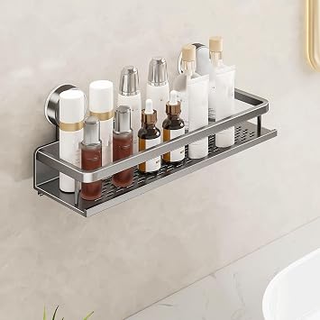 Suction Storage Rack Wall Mounted Shower Triangle Organizer Adjusatble Suction Cup Shower Rack No Drilling Bathroom Organizer for Bathroom kitchen,Gray a,30CM