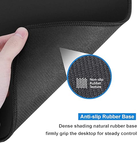 Miniatura 7 de Alfombrilla de mouse extragrande para juegos XXL, alfombrilla de mouse con base de goma antideslizante y bordes cosidos, alfombrilla de mouse