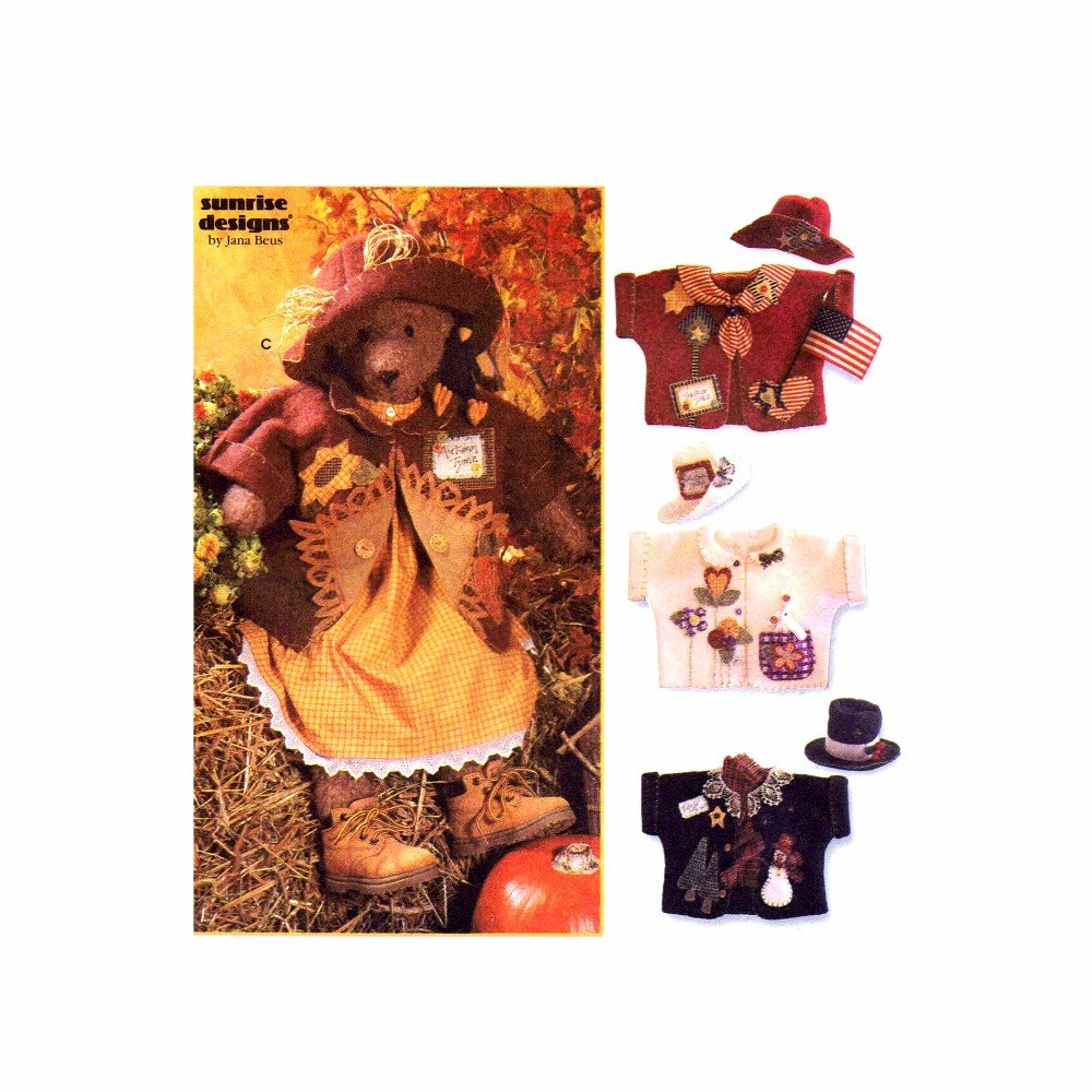 Patron de couture ours Simplicity 7606 patron robe veste peluche 78 cm