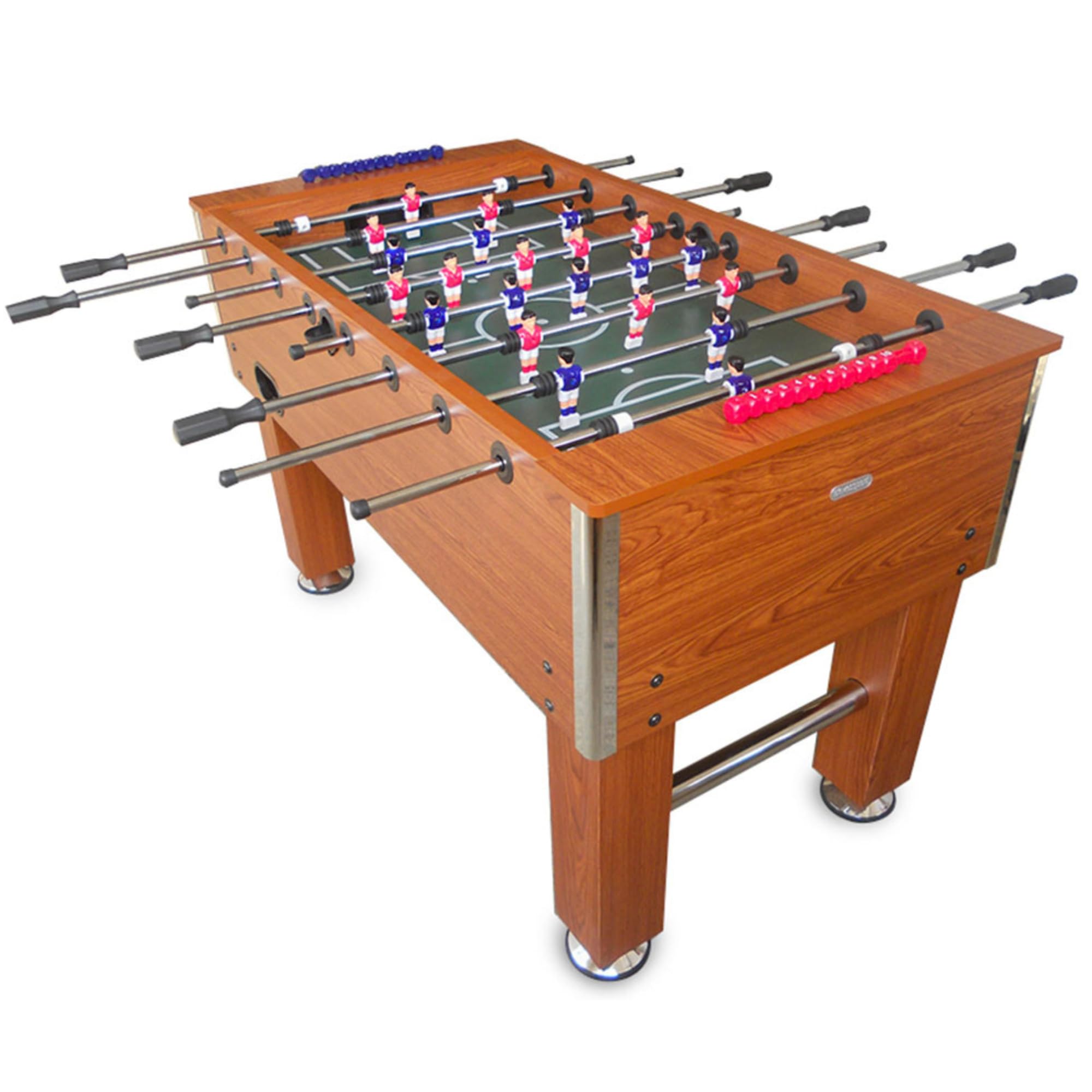 DEVESSPORT Futbolín de Madera para Adultos | Modelo Semi Profesional de Gran Tamaño con 22 Jugadores Clásicos