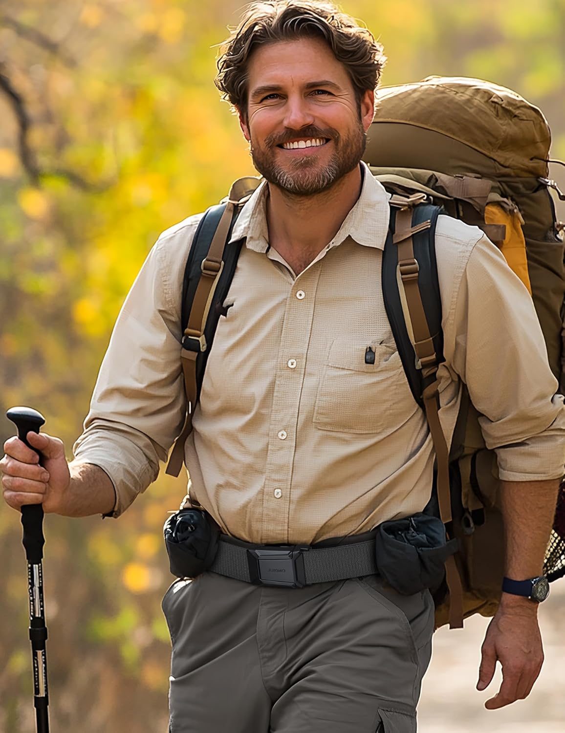 JUKMO Stretch Tactical Belt for Men,2 Pack Military Work Rigger Hiking 1.5" Elastic Nylon Web Quick Release Belt in Gift Box - Image 6