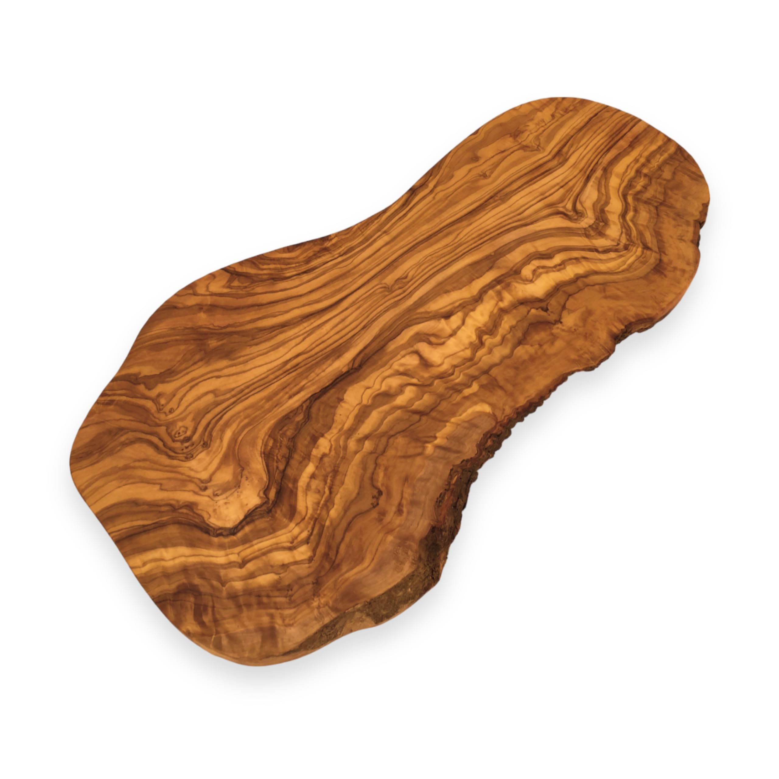 Deska do krojenia "The Rustic Art" – ręcznie wykonana z drewna oliwkowego, długość 50 cm, uniwersalny półmisek do serwowania