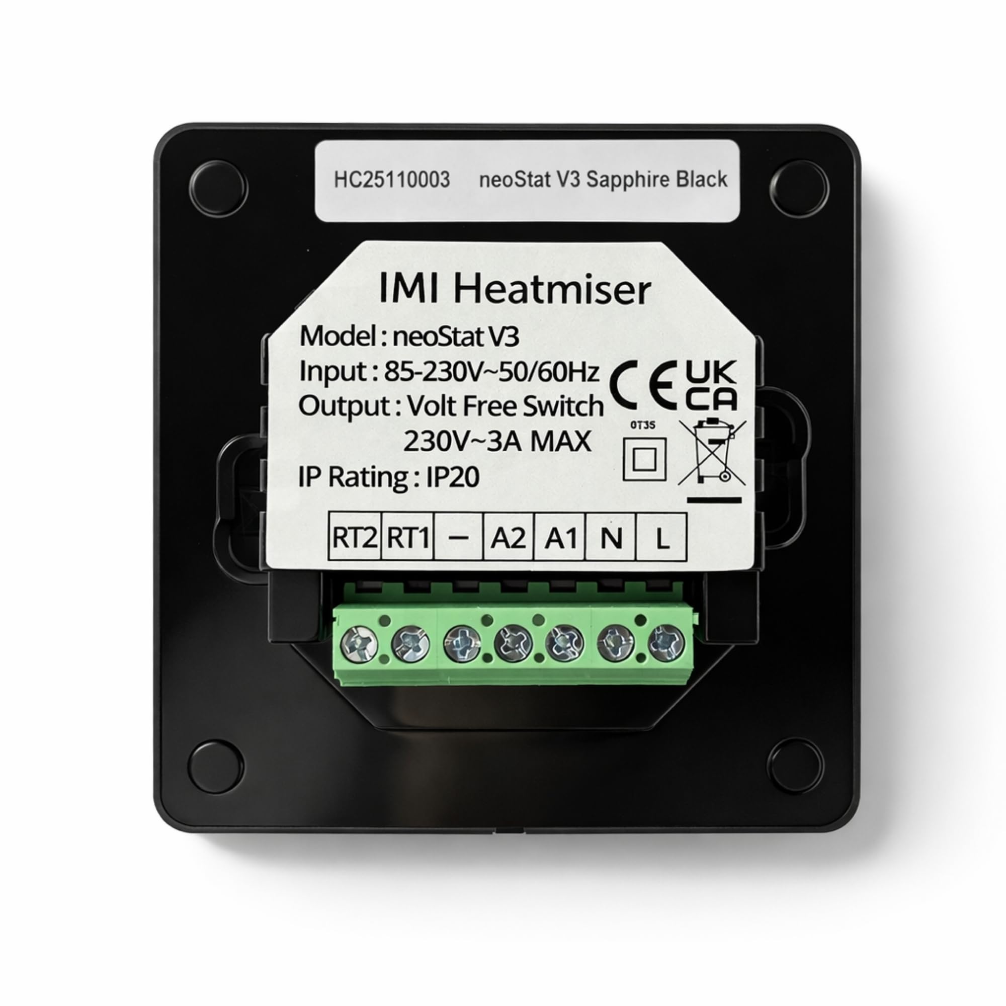 Heatmiser NeoStat V2 inteligentny termostat – szafirowy czarny – do centralnego ogrzewania na mokro, UFH i timer ciepłej wody (nie elektryczny UFH) – programowalne sterowanie ogrzewaniem, NeoHub