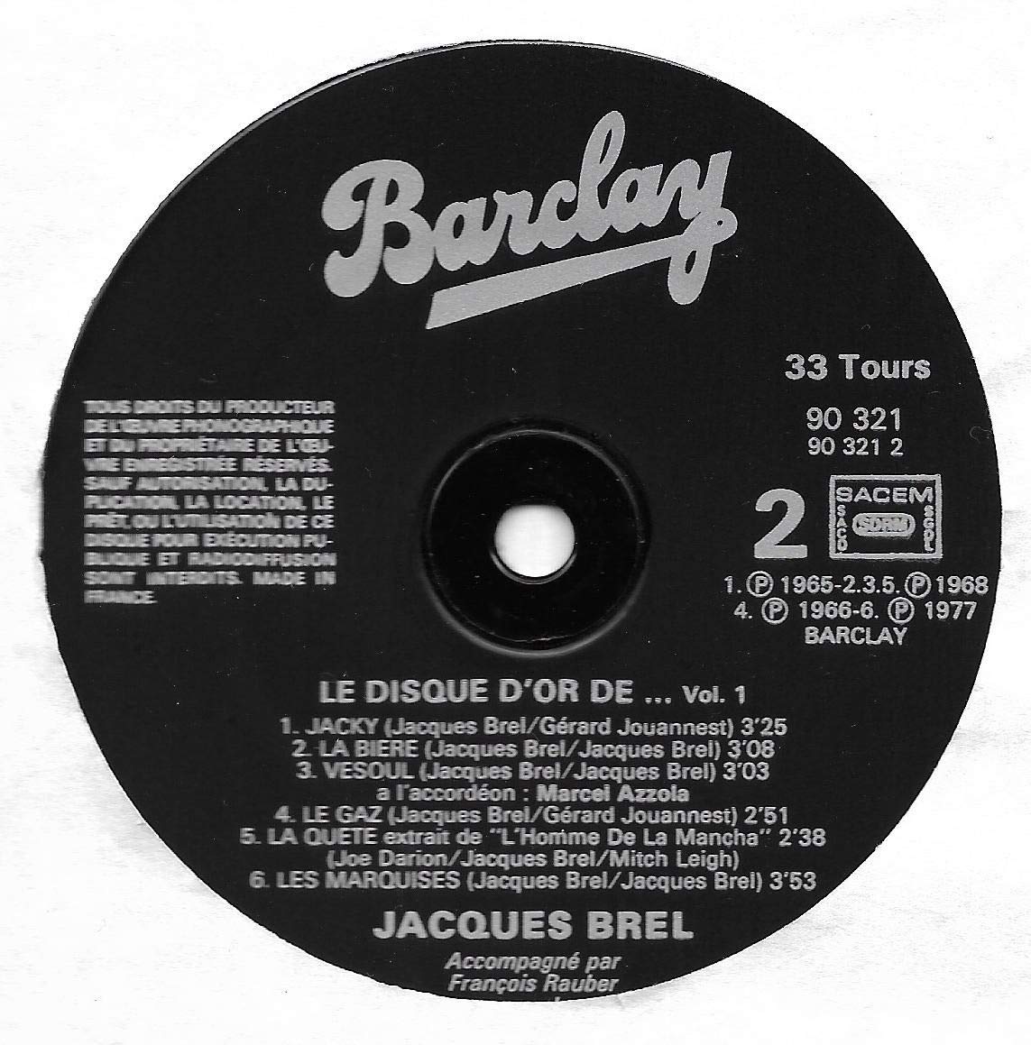 Le disque d'or / Vinyl record [Vinyl-LP]
