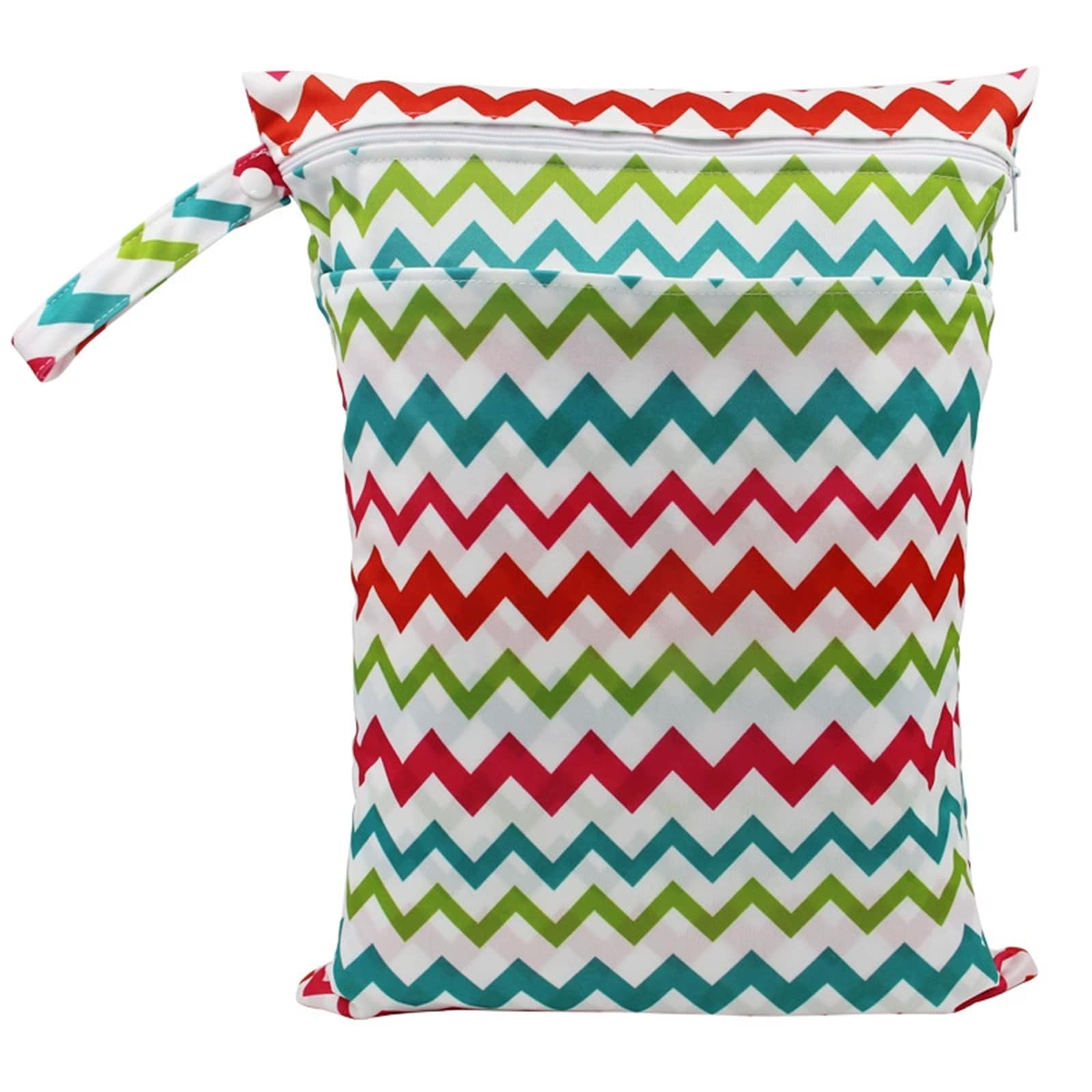 Hixingo Colorful Print Wet Bag,Large Waterproof Wet Dry Bag, Reusable Nappy Stuff Sack with Double Zipper,Portable Children's Items Dry Sack, for Clothes,Swimming,Travel,Beach (Multicolor,2-Pieces)