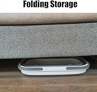 Vista 3 de Cubo de plástico plegable grande con ruedas de 12 litros (3.17 galones), cubo plegable para fregona con asa, para limpieza de la casa, camping