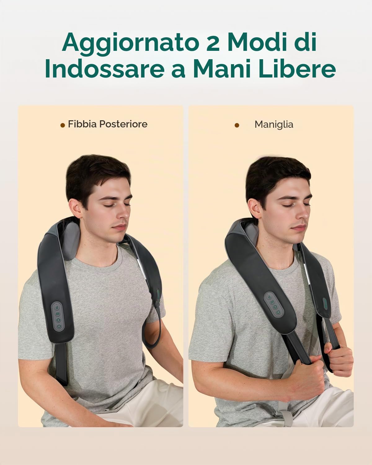 Snailax Massaggiatore per collo senza fili 4D migliorato con calore, massaggiatore elettrico shiatsu con knet, massaggiatore per collo, spalle, schiena, gambe, regali per uomini e donne