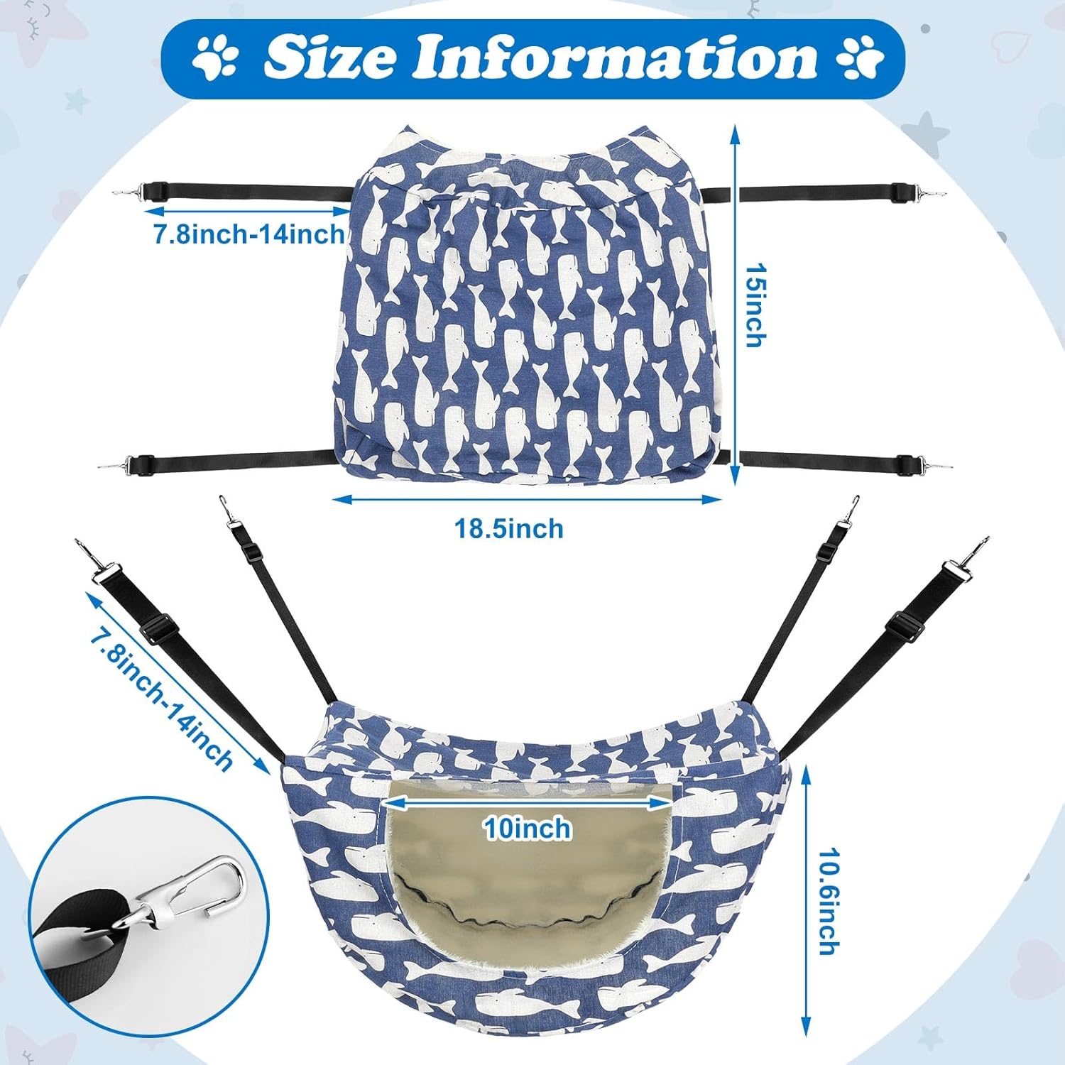 review Jetec 2 Pieces Cat Cage Hammock Indoor Hanging Pet Bed Double Layer Hanging Cat Bed Bag Soft Kitten Cat Hammock for Cage Comfortable 2 Level Cat Cage Accessories for Spring, Summer, Winter, 2 Styles