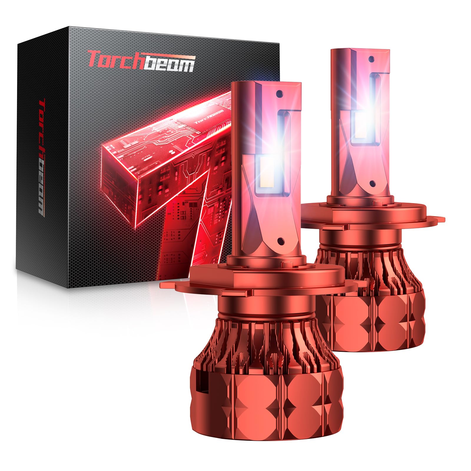 Torchbeam 2026 H4 9003 94000LM LED Bulbs, 2026 Upgrade, 6500K Cool White, 120,000 Hours Lifespan, 15X Brighter, Pack of 2