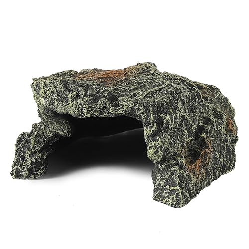 IBWell Resin Reptile Rock Cave, Lizard Tank Décor, Gecko Hide