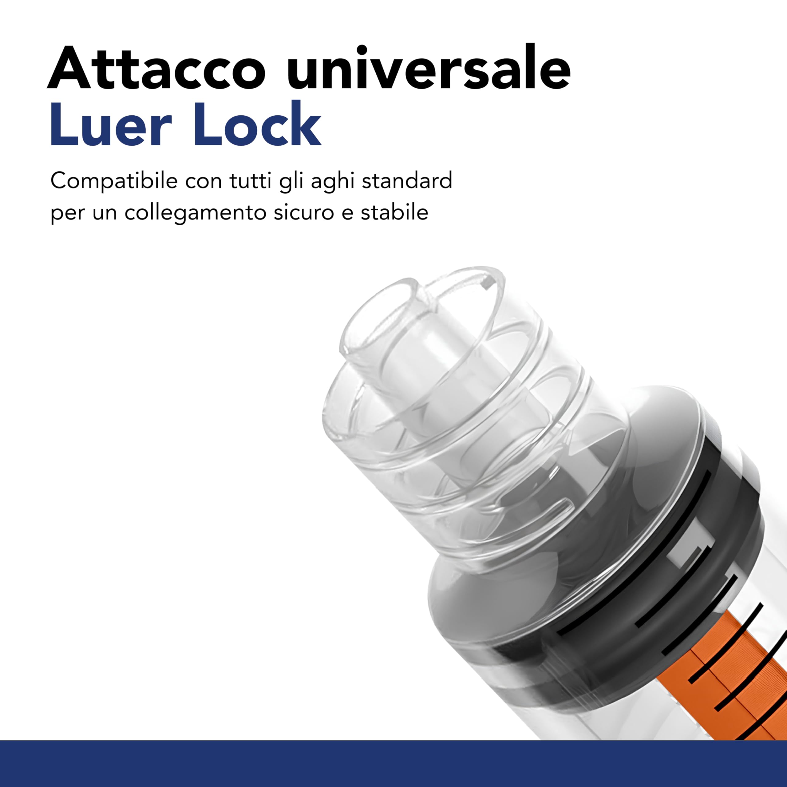 Siringhe sterili Luer Lock 1 ml - siringa senza ago, cono centrale, atossiche, apirogene