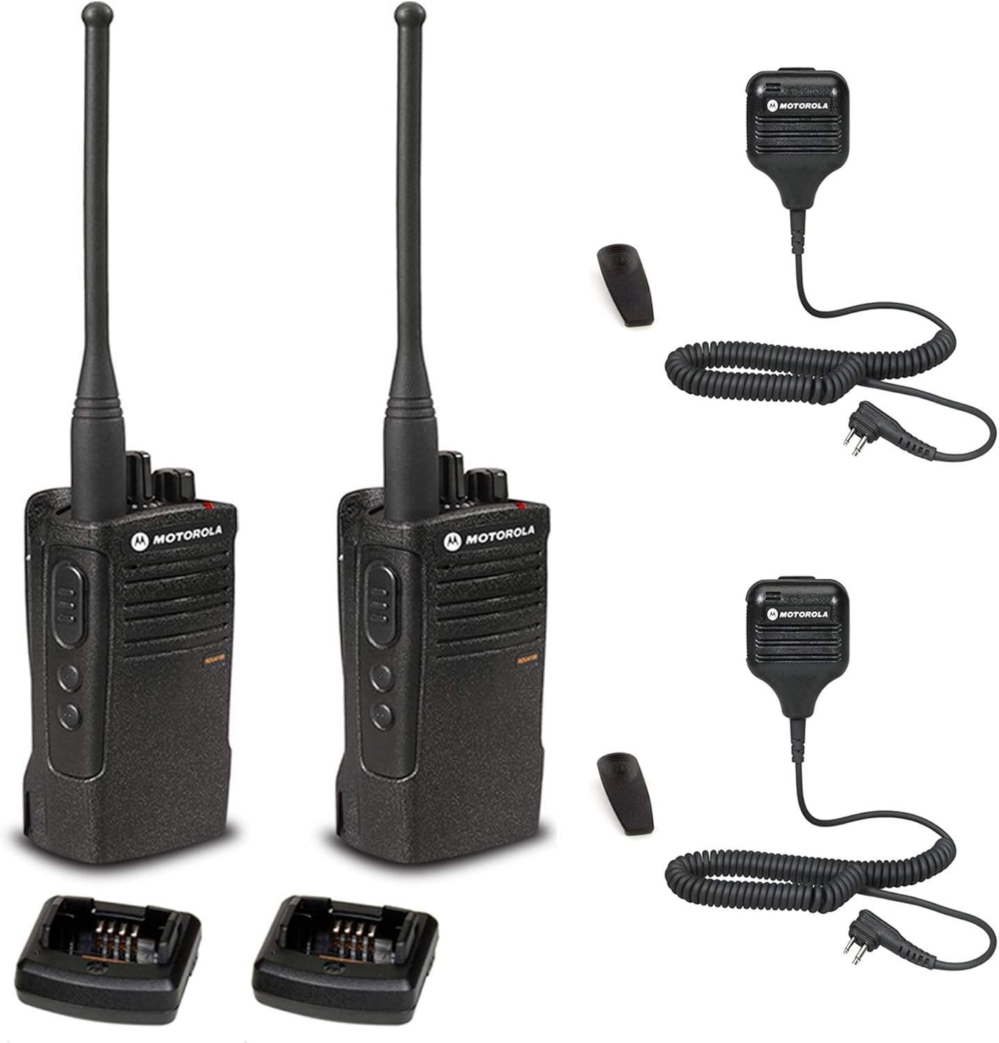 2 x Motorola RDU4100 RDX Business Series TwoWay UHF Radio (Black) (RDU4100) + 2 x