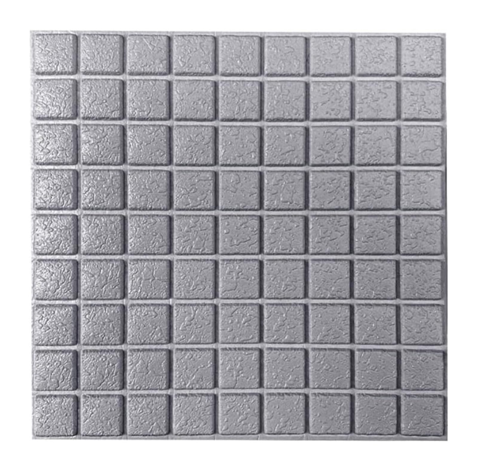 Sdgeryeeg Gris Wall Panels， 10Pcs Anti-Collision Self Adhesive 3D Wall Panels Peel And Stick, Foam Panel ​For Living Room, Bedroom(Gris)