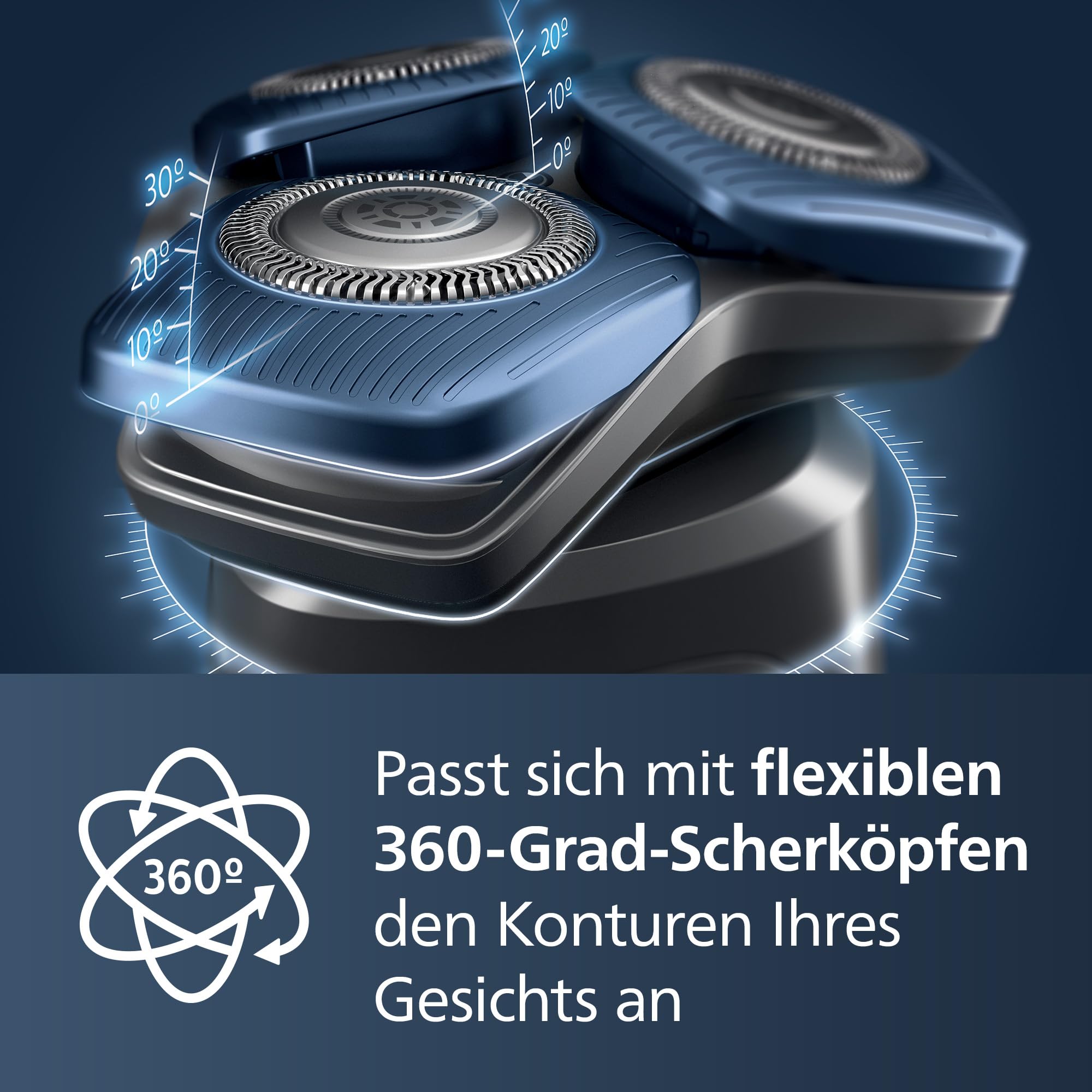 PHILIPS Shaver Series 7000 – Elektrischer Rasierer für Herren, Nass- und Trockenrasierer mit aufklappbarem Trimmer, Ladestation & Reiseetui (Modell S7887/35)