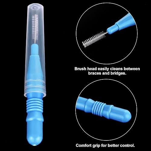 Miniatura 51 de BBTO 100 piezas de llaves de cepillo dental para limpiador interdental, palillo de dientes, cabezal de hilo dental, limpiador oral de palillos Rojo