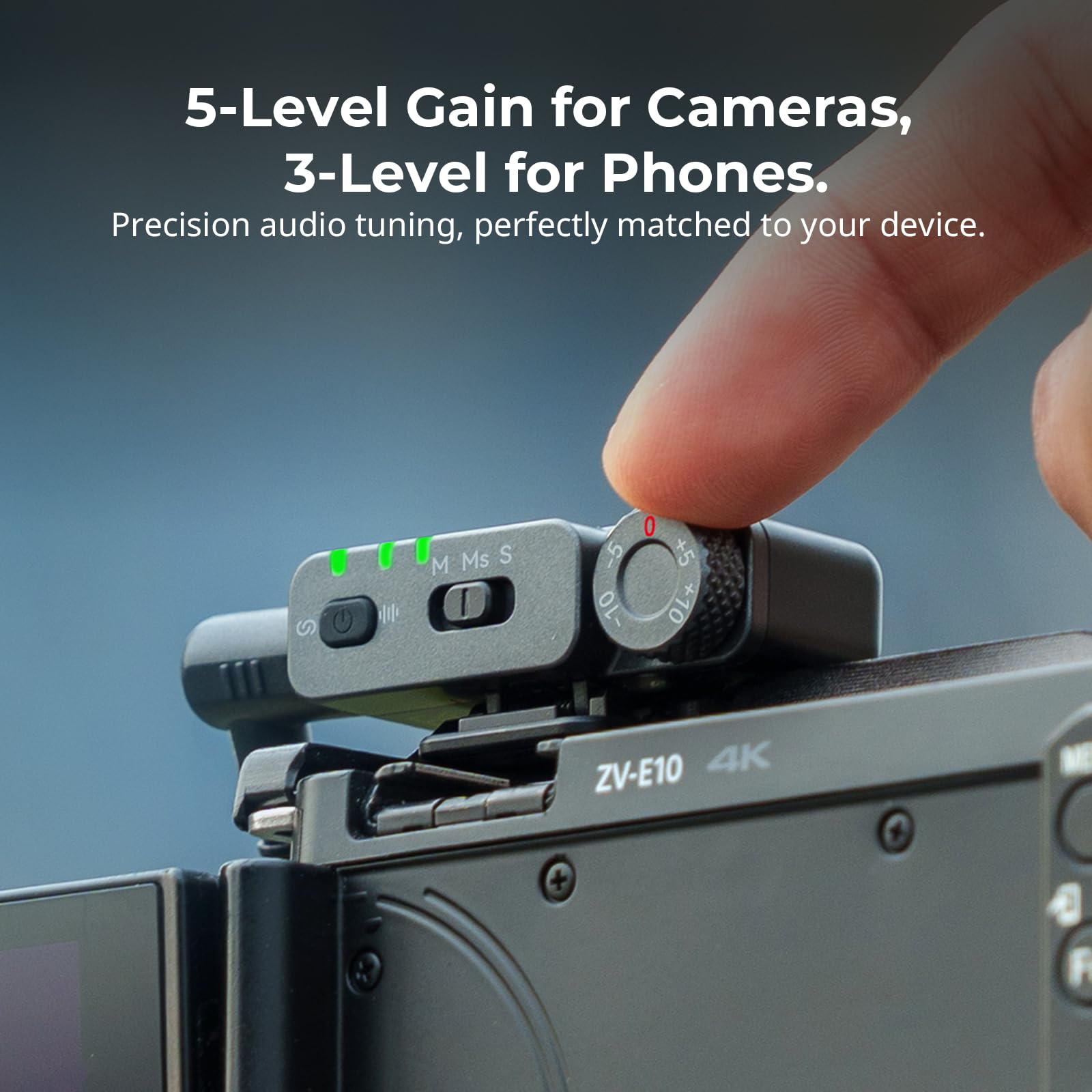 SMALLRIG S70 Microphone sans Fil Compact 2 TX + 2 RX + étui de Chargement USB-C Jack 3,5 mm 48h Noir