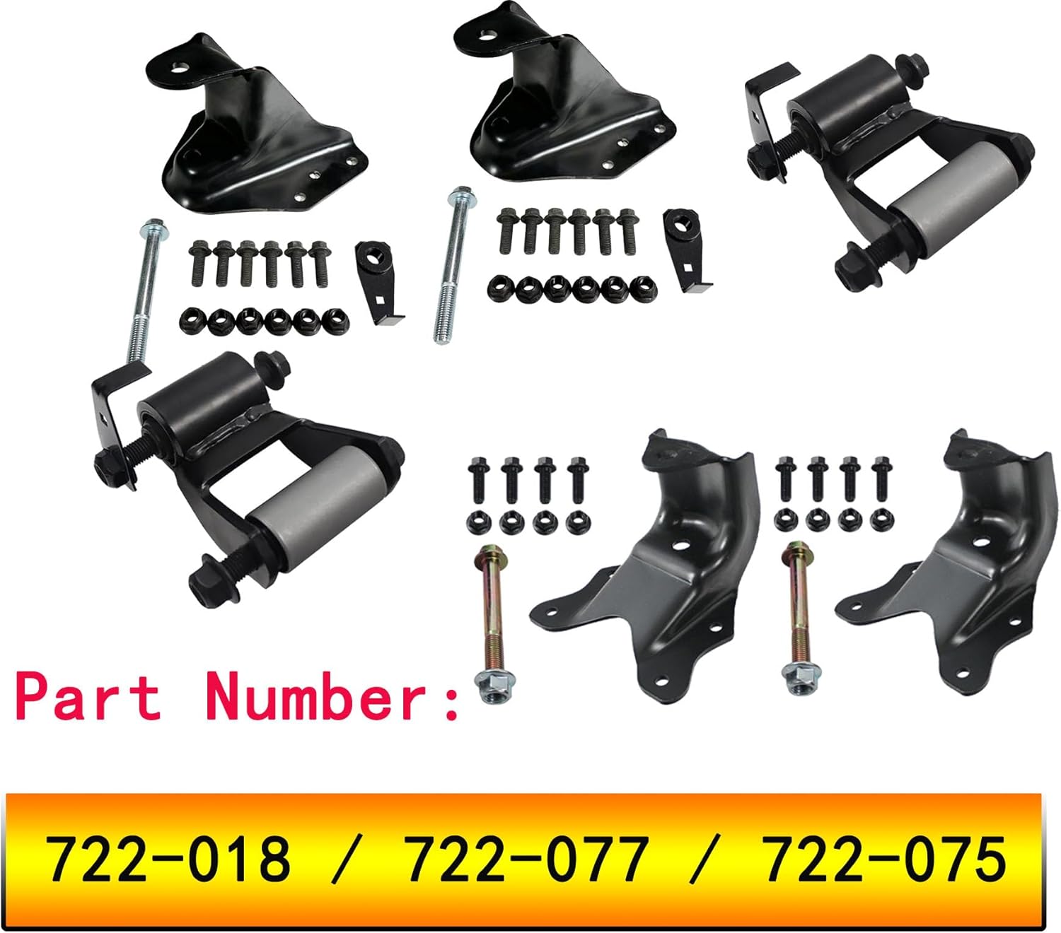 BST BSSP Rear Forward & Rearward Leaf Spring Hangers and Shackles Repair Kit Compatible with 1999-2007 Ford Excursion F-250 F-350 Super Duty, Replace # 722-018 722-077 722-075