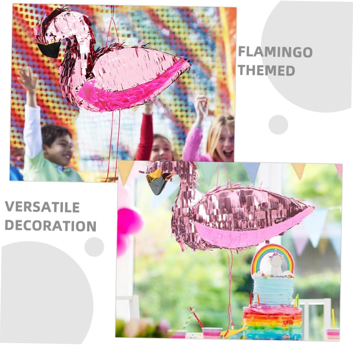 1Set Flamingo for Birthday Party Tropical Decorations with Stick Blindfold Fun for Hawaiian Theme Showers