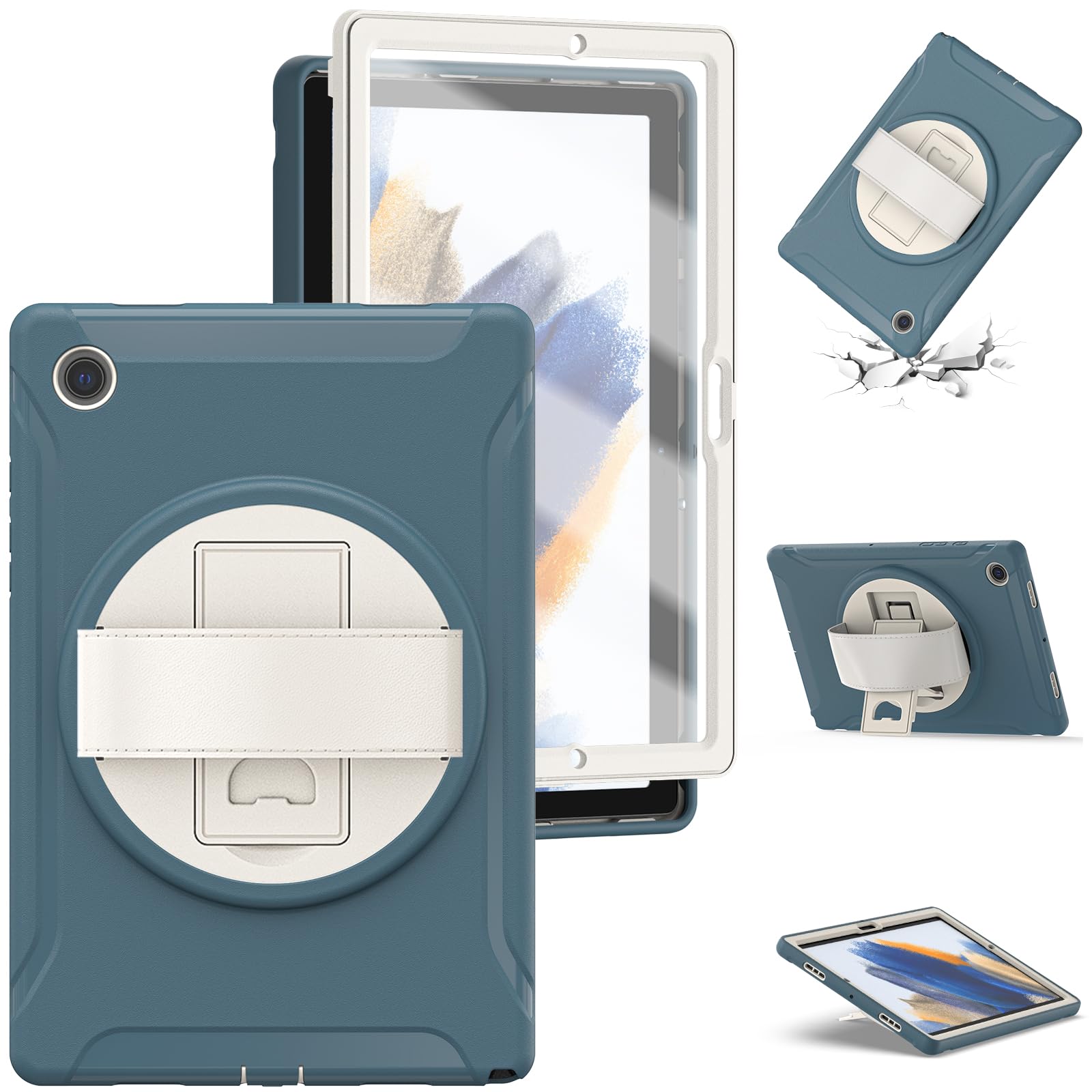 Coque Samsung Tab A8 antichoc SM-X200 évite casse écran bleu - 8