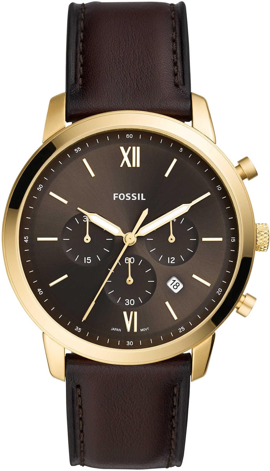Fossil Neutra Watch for Men, Quartz Chronograph Movement with Leather Strap
