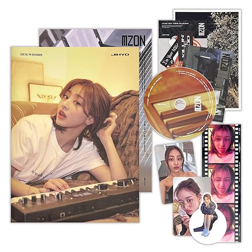 JIHYO - 1er mini álbum ZONE (O Ver.) - Libro de fotos + CD-R + tarjeta de fotos + postal de mensaje + minilibro de entrevistas + marcador + paquete