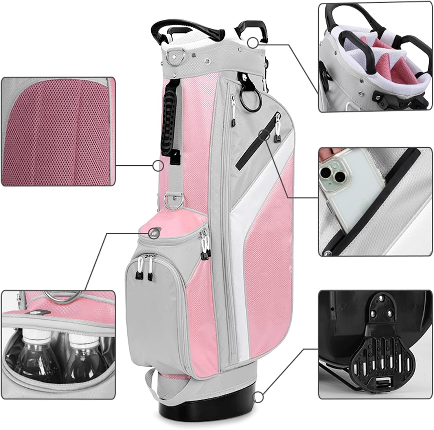 Classic Cart Golf Bag, Portable Carry, Clubs Organizer Lightweight, for Driving Range