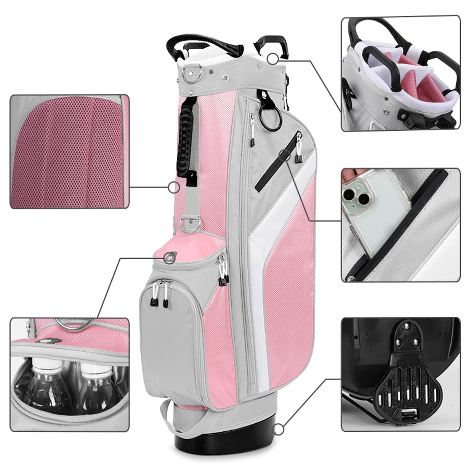 Bolsa For Soporte De Golf, Bolsa De Transporte Liviana con Múltiples Bolsillos, Soporte Trípode Estable, For Práctica Y Torneos En Campos De Golf