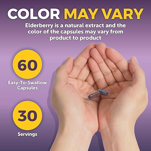 Miniatura 8 de Viva Naturals Sambucus Saúco con zinc y vitamina C para adultos, vitamina D 5000 UI y jengibre, suplemento de apoyo inmunológico, 60 unidades,