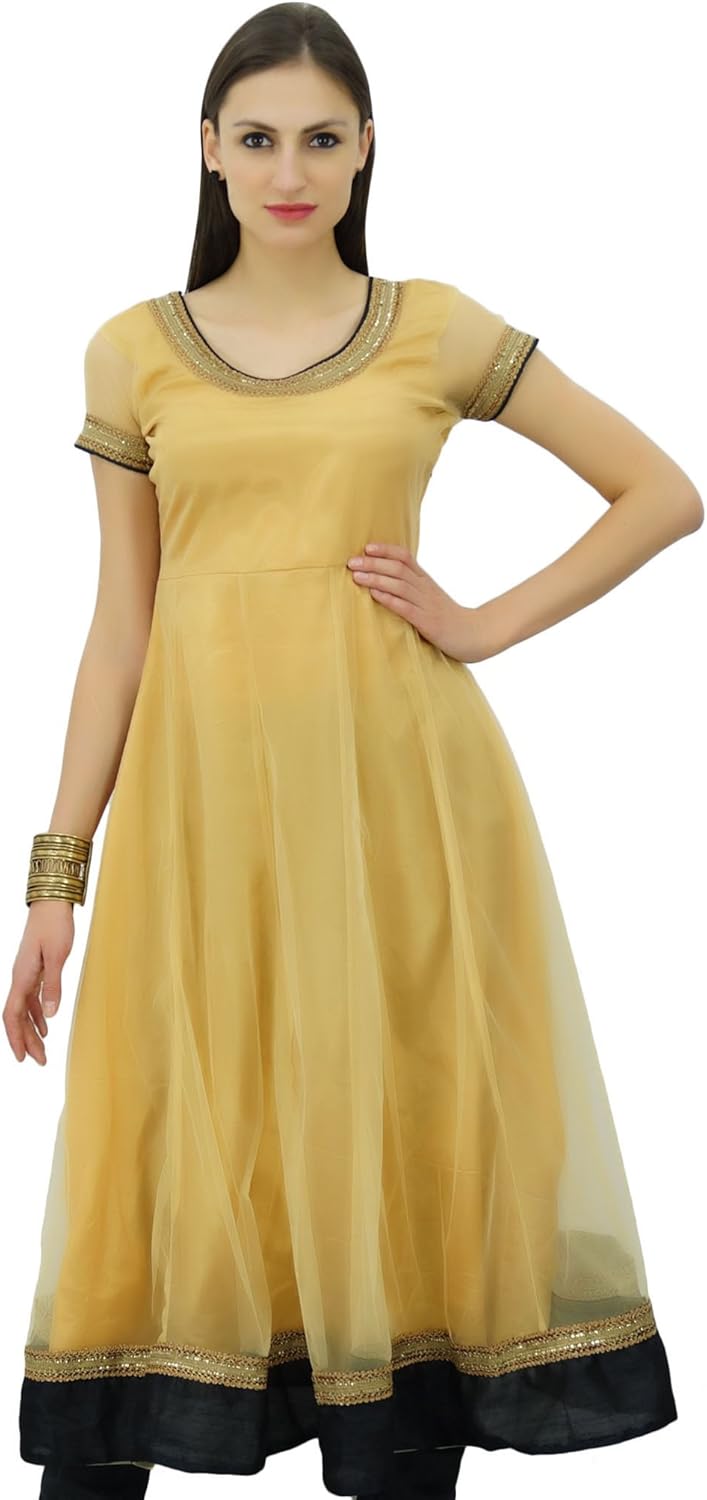 Bimba Casual Etnische Kurti Lange Anarkali Ontwerper Digitaal Gedrukt Kurta