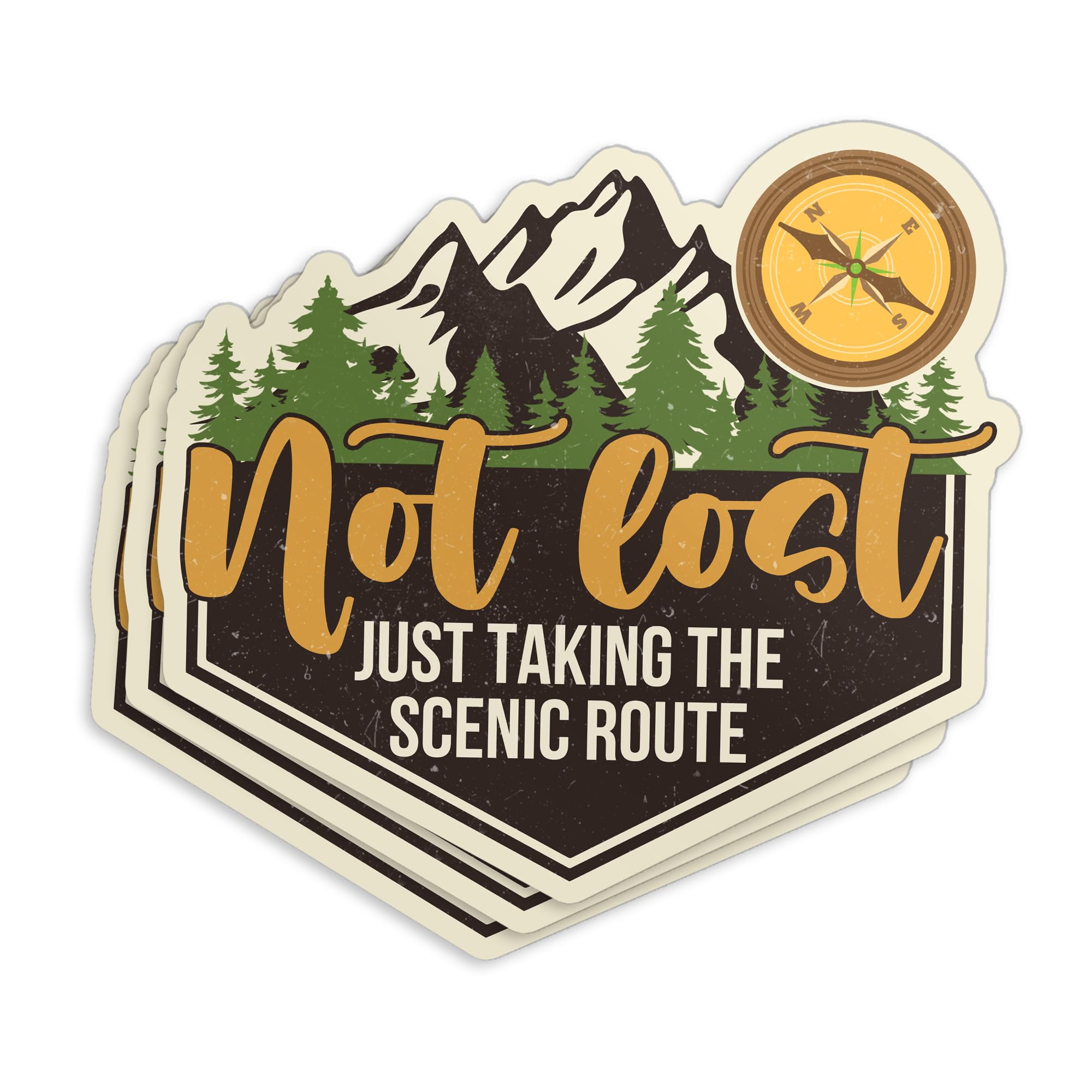Not Lost Just Taking The Scenic Route Sticker, Camping Hiking Adventure Nature 6" Waterproof Die-Cut Vinyl Sticker for Kindle Laptop Water Bottles,