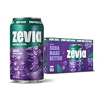 Vista 1 de Zevia Soda sin calorías, uva, latas de 12 onzas líquidas (paquete de 6)