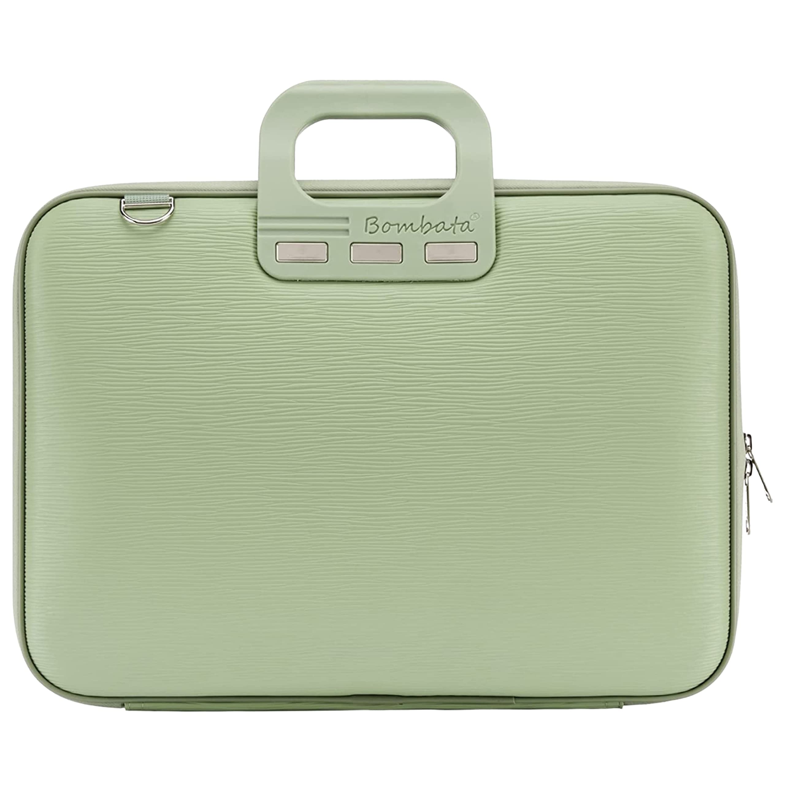 Bombata Sacoche Pour Ordinateur Portable - Housse Ordinateur 15.6 pouces - Sac a Bandoulière Impermeable Avec Poches - Cuir Synthétique Vert Menthe