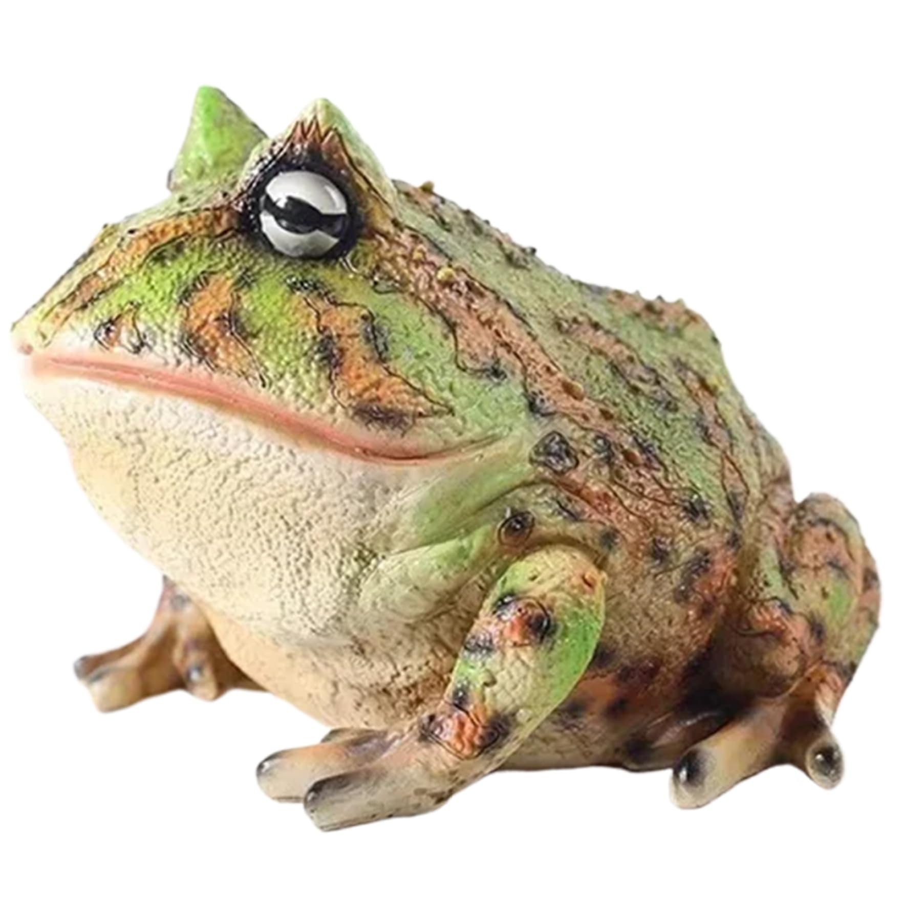 Eeetiscna 3.9x2.8x3.2 Realistic Resin Frog Garden Statue, Waterproof Frog Figurine for Patio Lawn Garden Decor