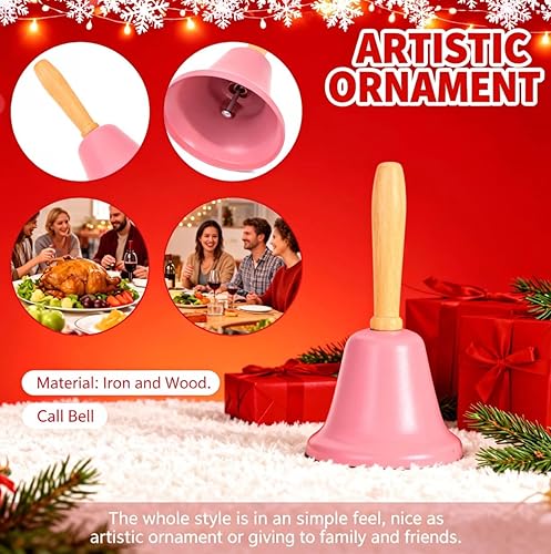 Miniatura 5 de NOLITOY Campana de mano ruidosa, campana de llamada de mano de hierro, campana de cena de 2.6 in, alarma para adultos, hogar, fiesta, restaurante,