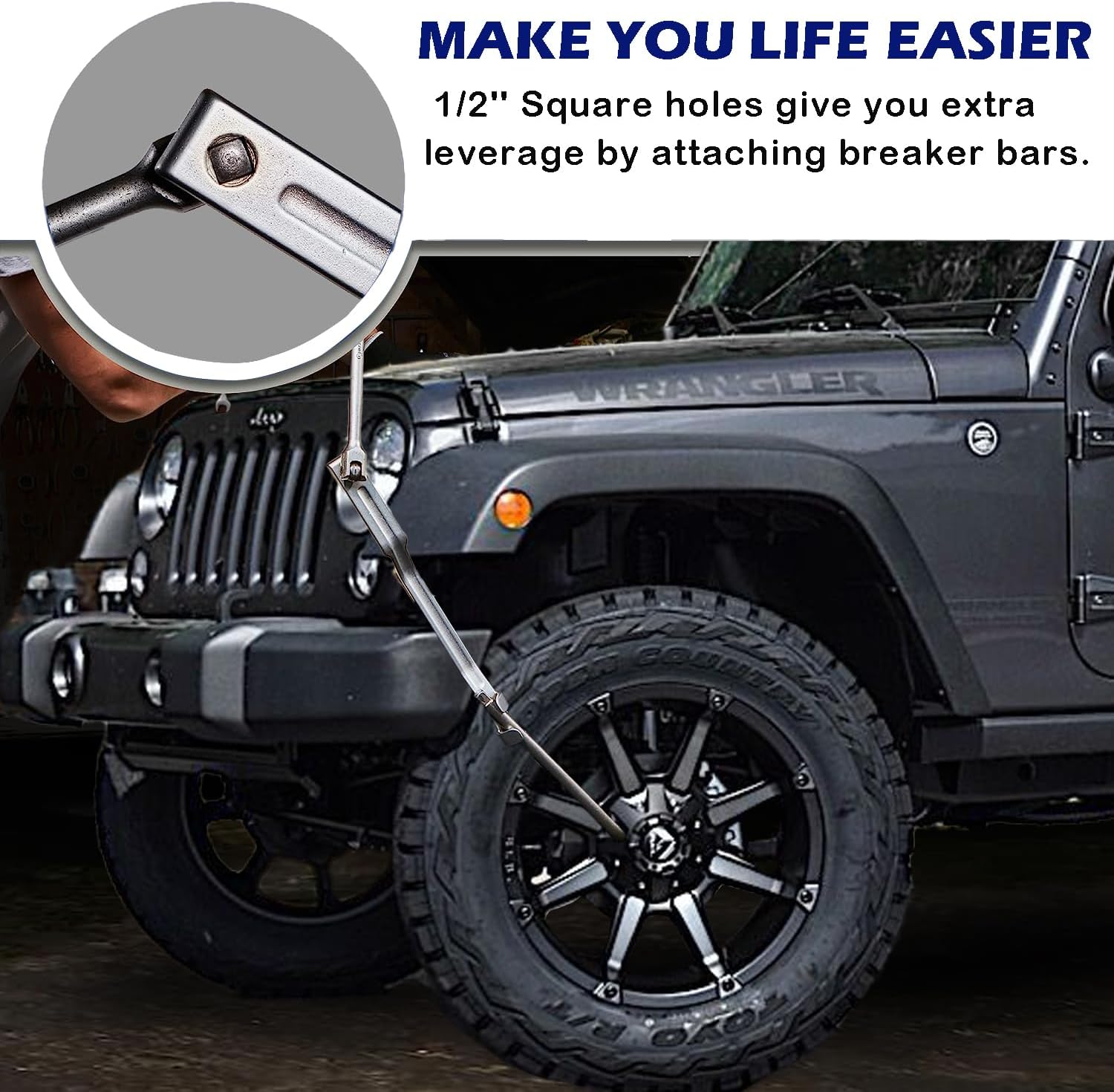 Wrench Extender Torque Extension Leverage Tool, Ratcheting Wrench 1/2 Breaker Bar, Amplifier for Mechanics Garage Tradesman Handyman Auto Repair