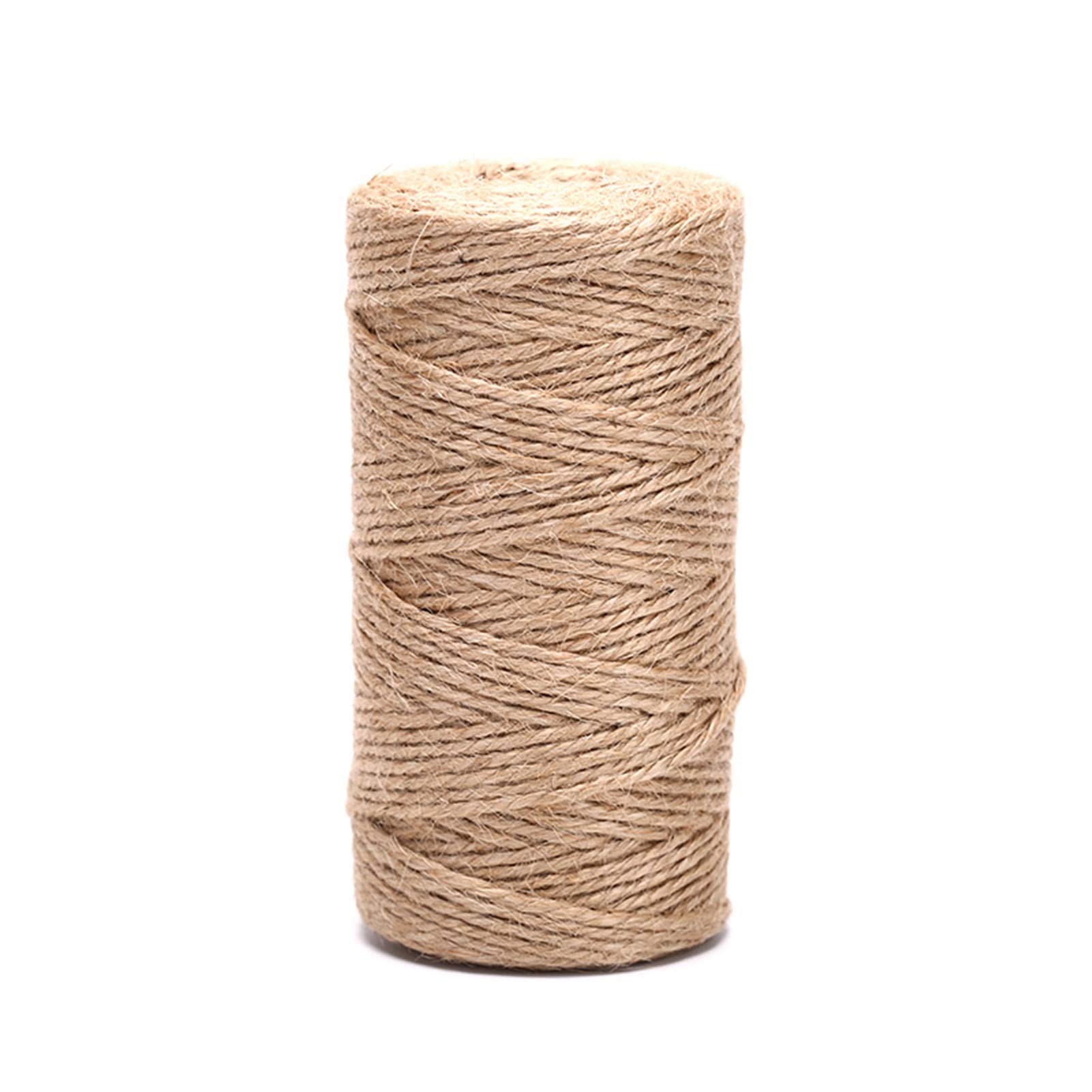 Zkenshan-Natural Jute Twine DIY Scrapbooking Florists Craft Decor Natural Jute Twine Burlap String Hemp Rope Party Wedding Gift Wrapping Cords Thread, Natural Jute Fiber (Color : 100m)