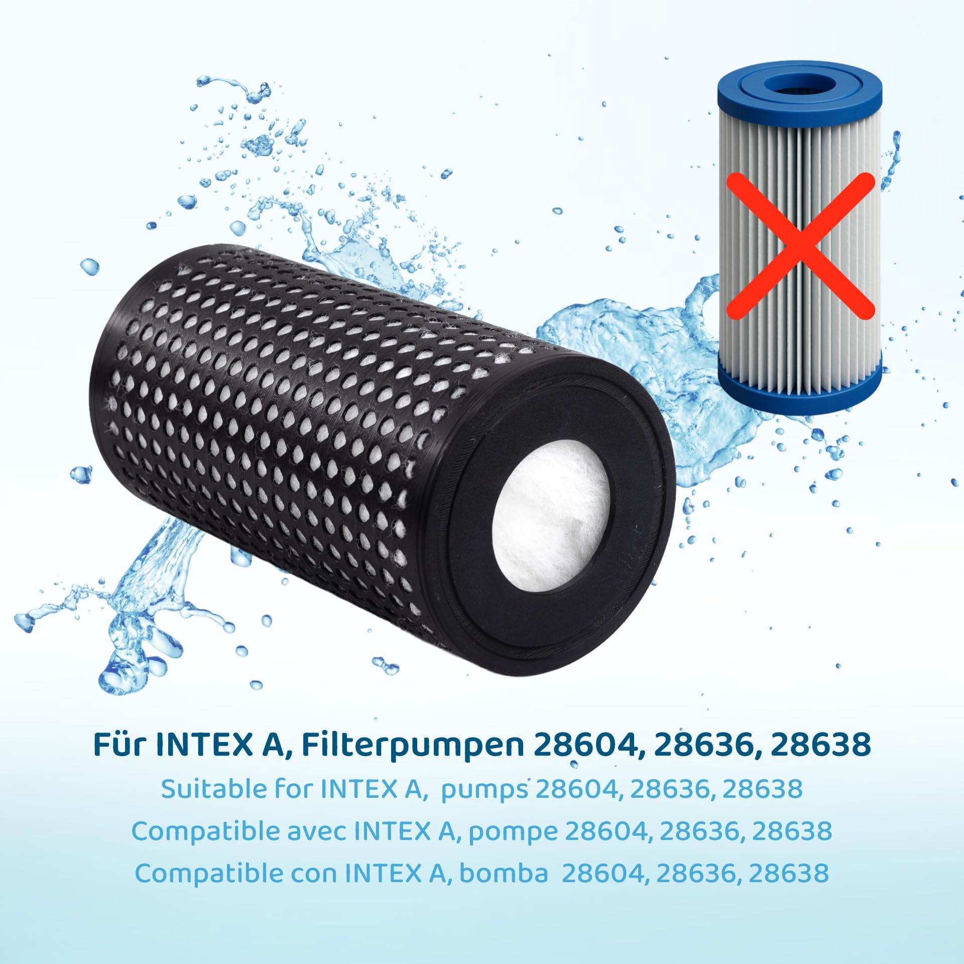 PureFlow Filtre à cartouche rechargeable - Pour pompes filtrantes Intex A 28604, 28636, 28638