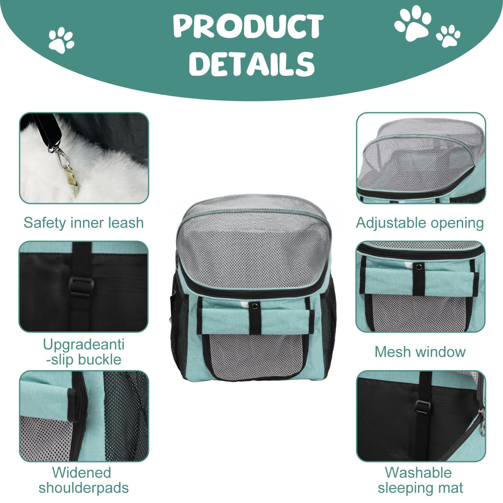 Panier de vélo pliable étanche pour animaux de compagnie bleu